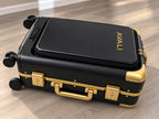 AVALI Founding Edition checked smart luggage, fingerprint lock detail