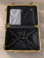 AVALI Founding Edition checked smart luggage, standing upright